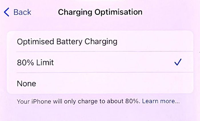 toggle 80 Charging Limit not working on iPhone 15 Pro
