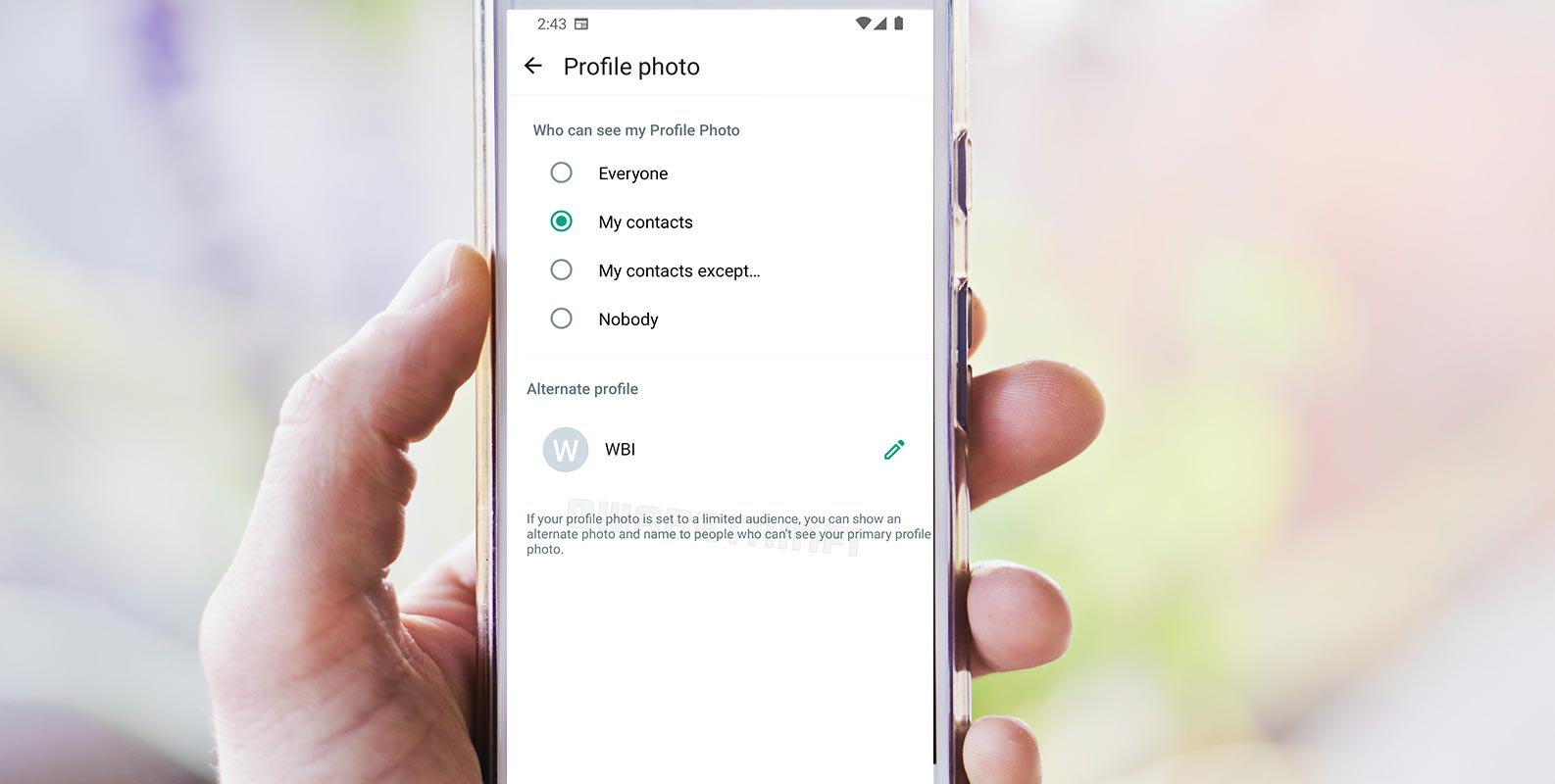 WhatsApp Alternate Profile Option in Pixel Mobile