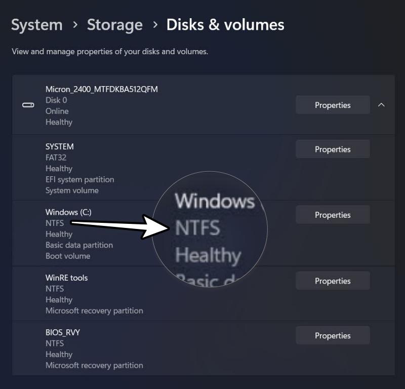 settings file system windows 11