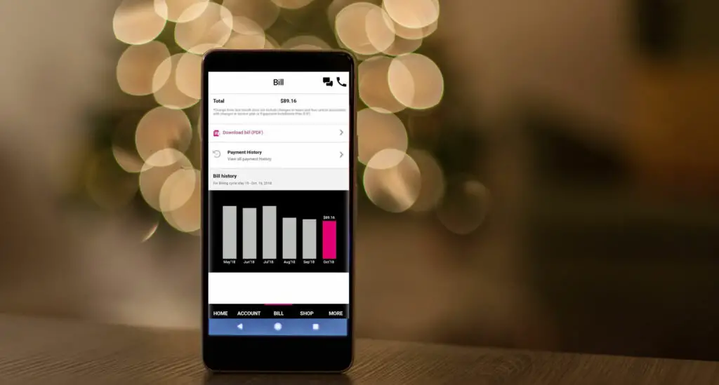 T-Mobile App in Android Mobile