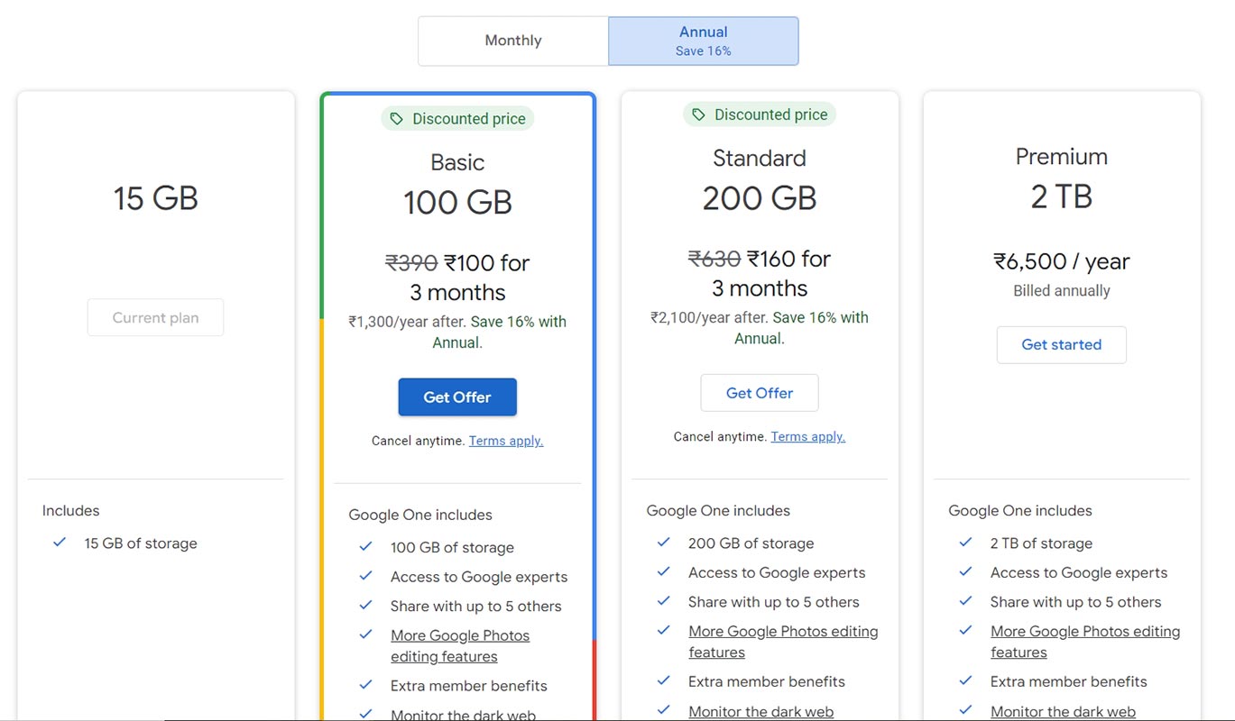 Google One 200GB 3-Month Plan $2