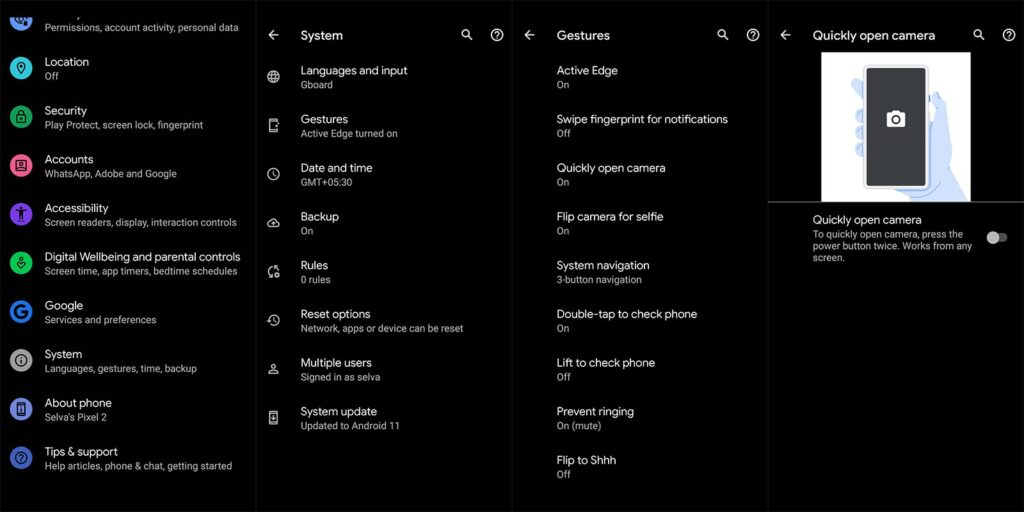 Disable Double Click Camera Shortcut on Google Pixel - Android Infotech ...