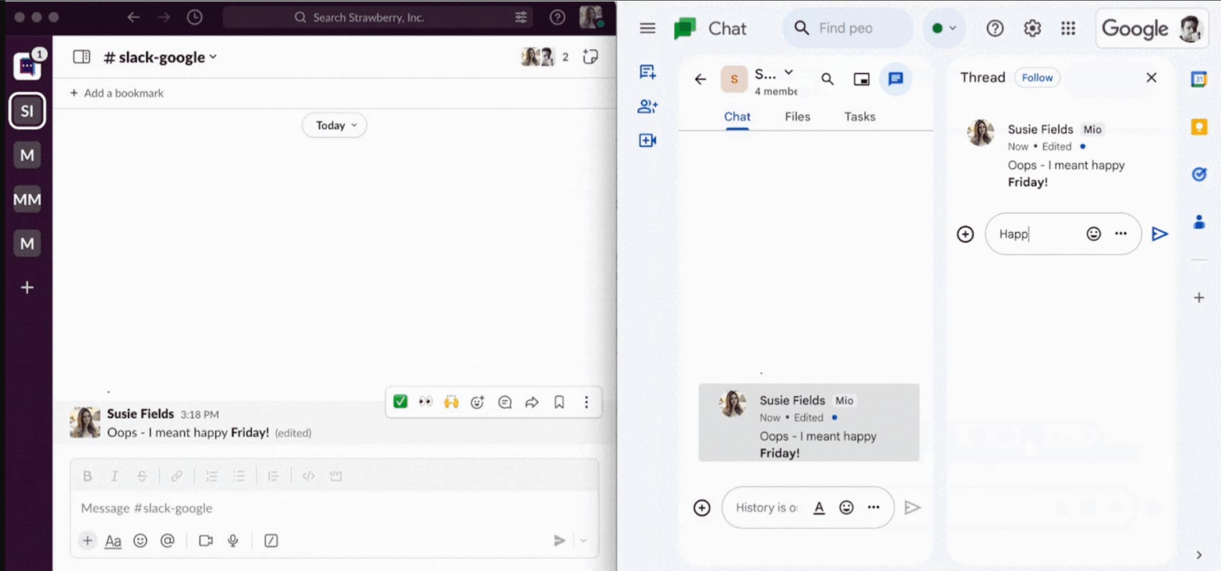 Google Chat Integration Slack Microsoft Teams Screenshot