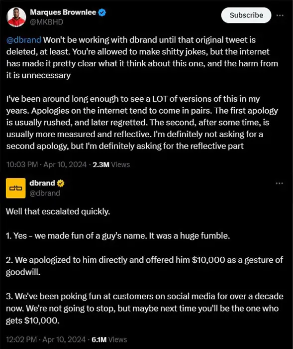 Issue Between MKBHD and Dbrand Tweet