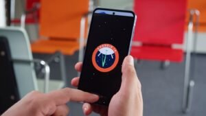 Samsung Galaxy M55 Android 14 Logo