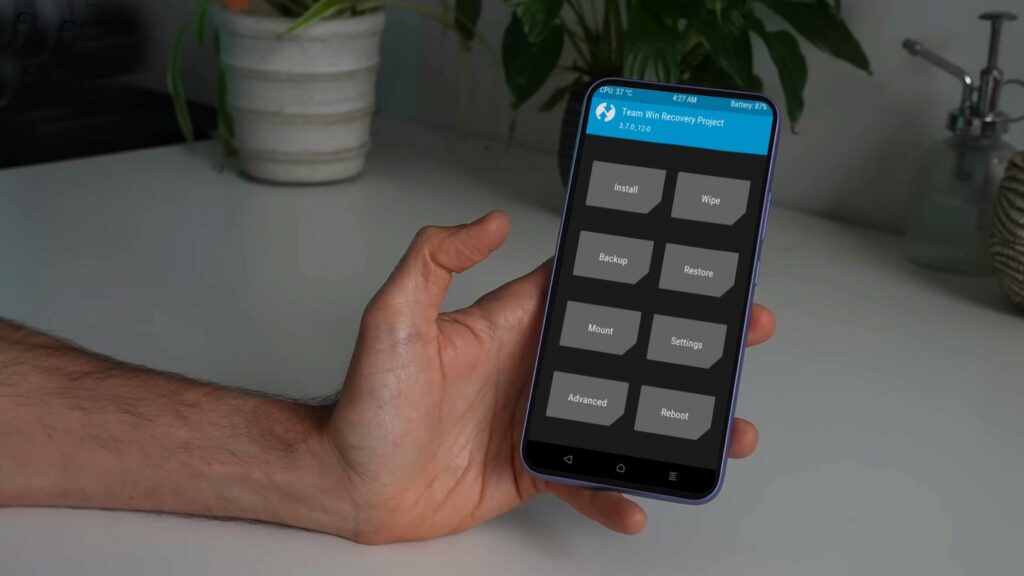 Samsung Galaxy A34 5G Twrp Start Screen
