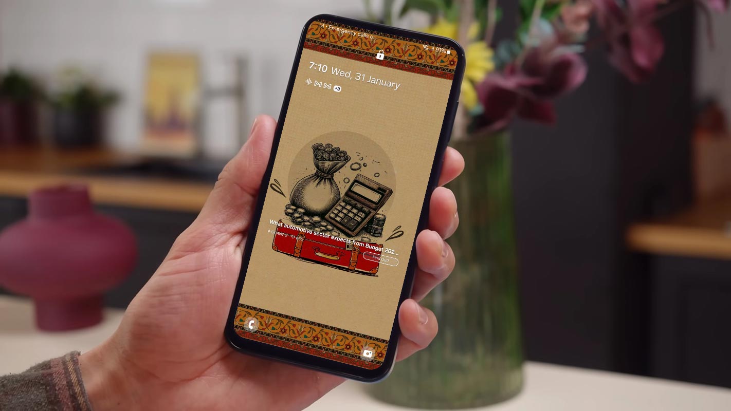 Samsung Galaxy A15 Glance Locked Screen