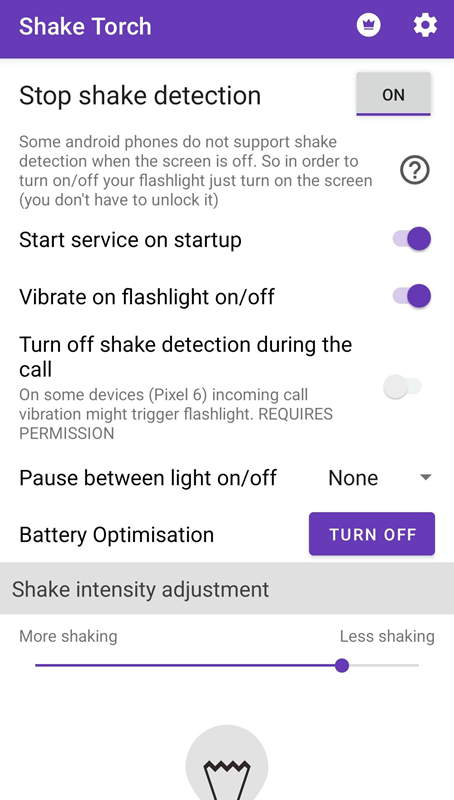 Setup Shake Flashlight in Samsung Galaxy Screenshot