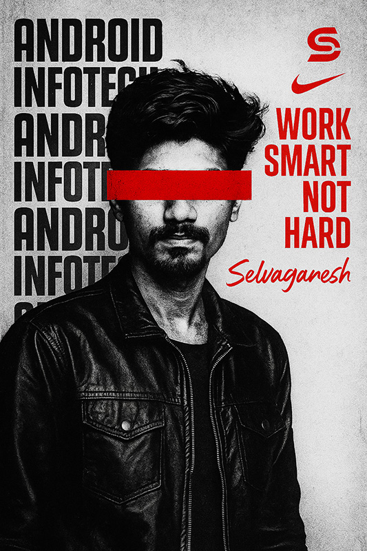 Black and White Portrait ChatGPT AI Prompt with Red Eye Bar & Bold Text Prompt Image