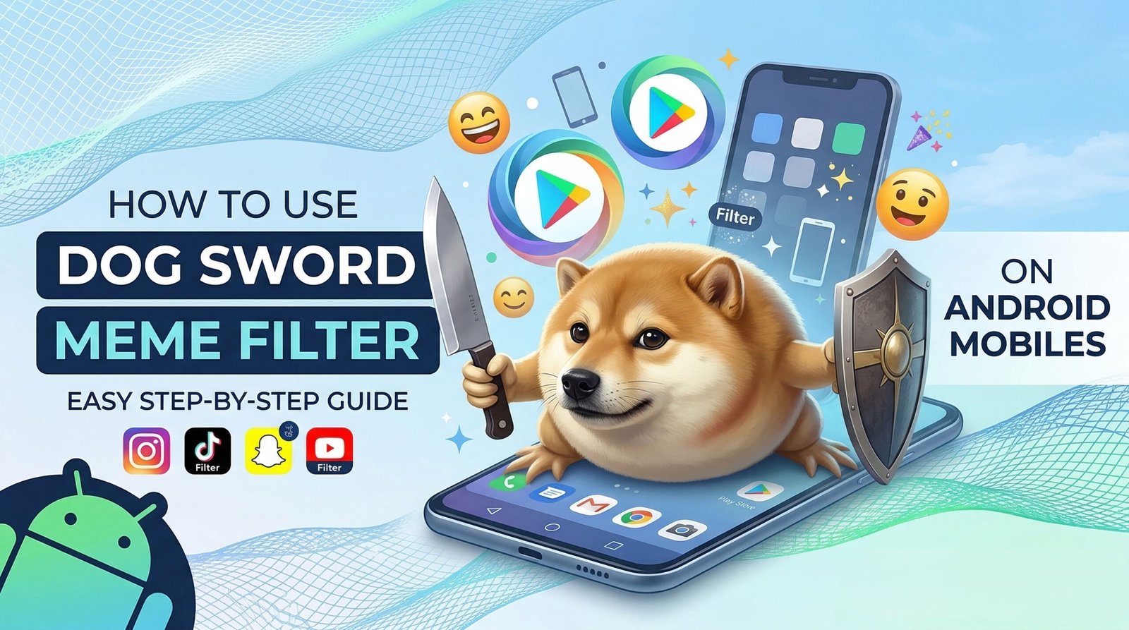Dog Sword Meme Filter in Android Mobiles