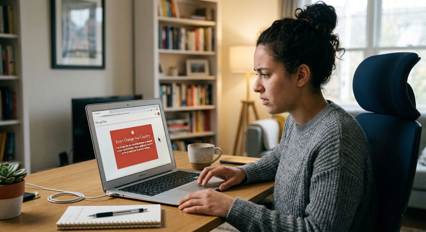 Change Your Country Error on Google One Scenario