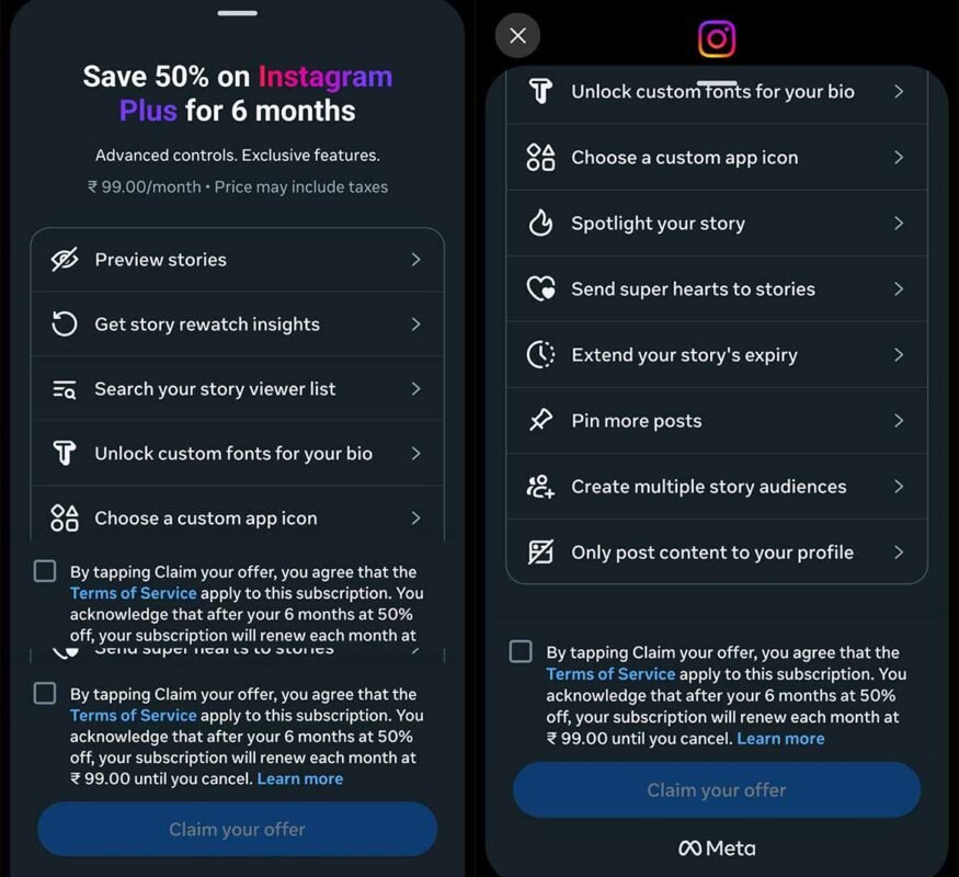Instagram Plus Features Screenshots Instagram Plus Features Screenshots