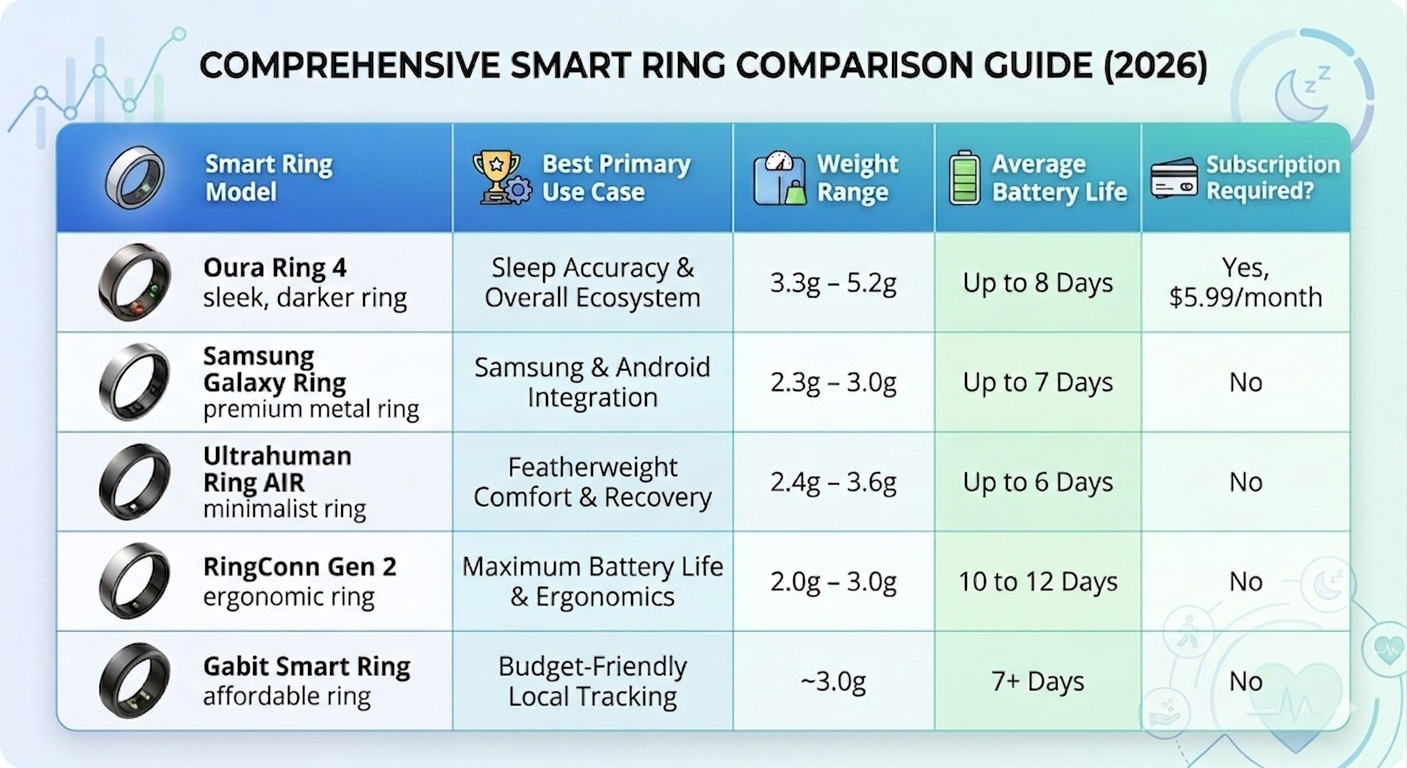 Smart Rings comparison Smart Rings comparison